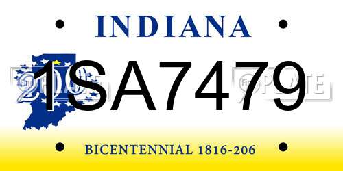 1SA7479 Indiana License Plate