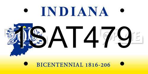 1SAT479 Indiana License Plate