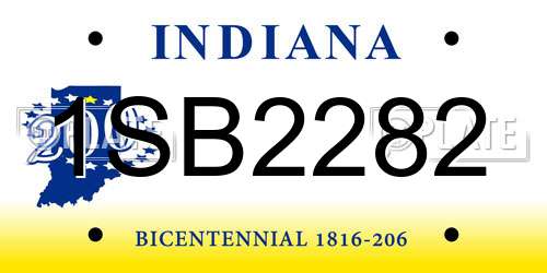 1SB2282 Indiana License Plate