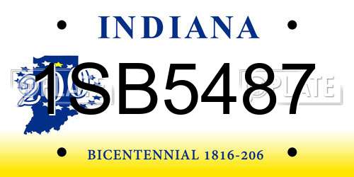 1SB5487 Indiana License Plate