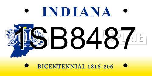 1SB8487 Indiana License Plate