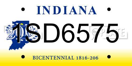 1SD6575 Indiana License Plate