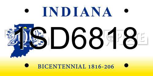 1SD6818 Indiana License Plate
