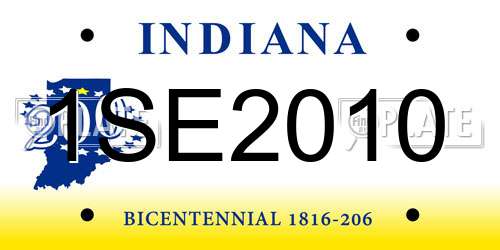 1SE2010 Indiana License Plate