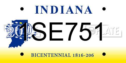 1SE751 Indiana License Plate