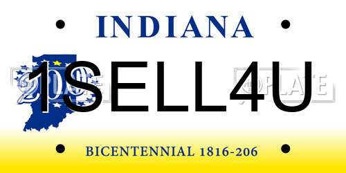 1SELL4U Indiana License Plate