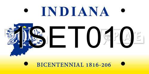 1SET010 Indiana License Plate
