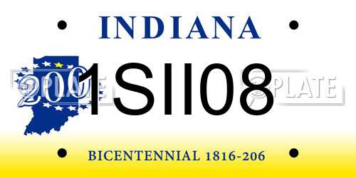 1SII08 Indiana License Plate