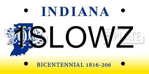 1SLOWZ Indiana License Plate