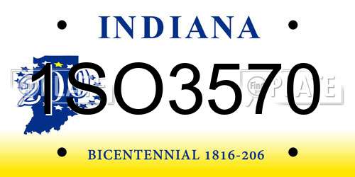 1SO3570 Indiana License Plate