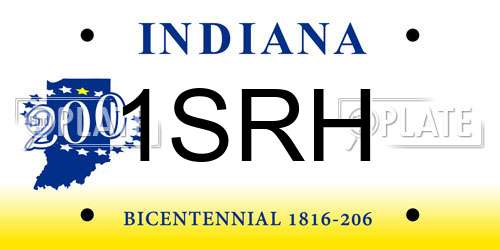1SRH Indiana License Plate