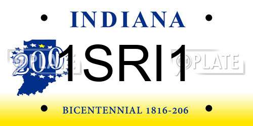 1SRI1 Indiana License Plate