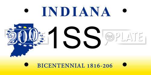 1SS Indiana License Plate