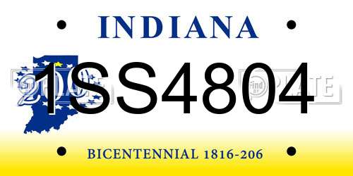 1SS4804 Indiana License Plate