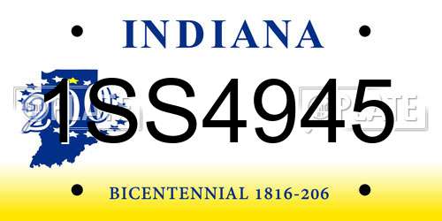 1SS4945 Indiana License Plate