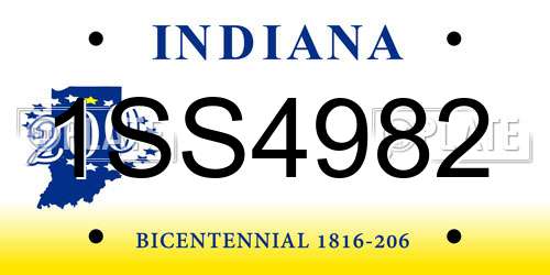 1SS4982 Indiana License Plate