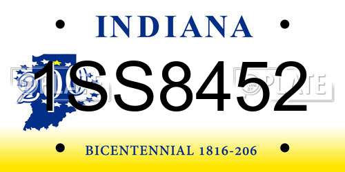 1SS8452 Indiana License Plate