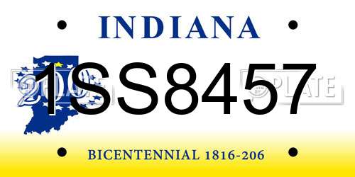 1SS8457 Indiana License Plate