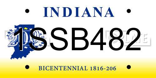 1SSB482 Indiana License Plate
