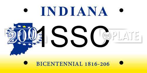 1SSC Indiana License Plate