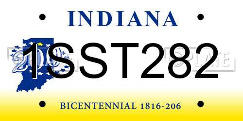 1SST282 Indiana License Plate