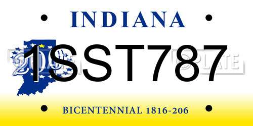 1SST787 Indiana License Plate