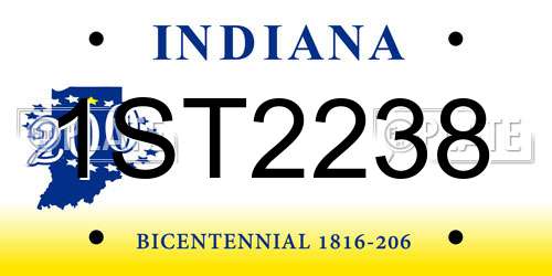 1ST2238 Indiana License Plate