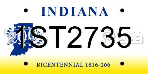 1ST2735 Indiana License Plate