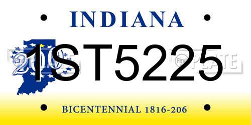 1ST5225 Indiana License Plate
