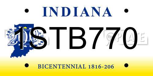 1STB770 Indiana License Plate