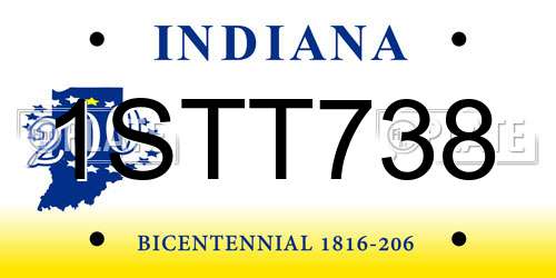 1STT738 Indiana License Plate