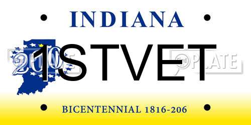 1STVET Indiana License Plate