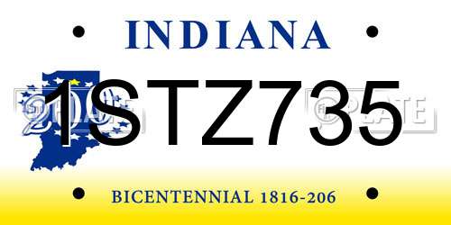 1STZ735 Indiana License Plate
