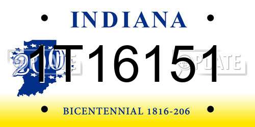 1T16151 Indiana License Plate