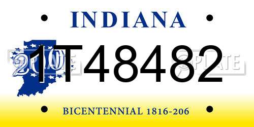 1T48482 Indiana License Plate