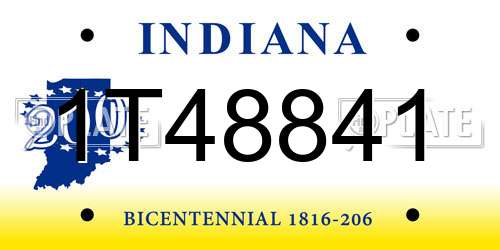1T48841 Indiana License Plate