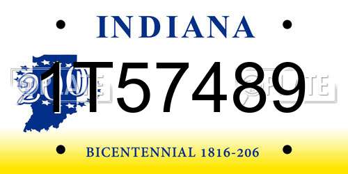 1T57489 Indiana License Plate