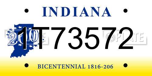 1T73572 Indiana License Plate