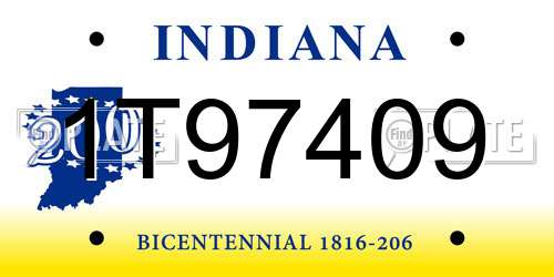 1T97409 Indiana License Plate