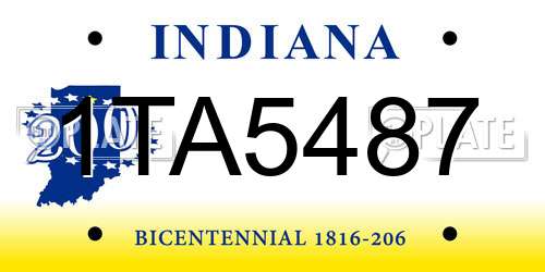 1TA5487 Indiana License Plate