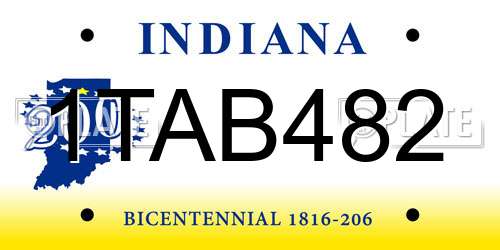 1TAB482 Indiana License Plate