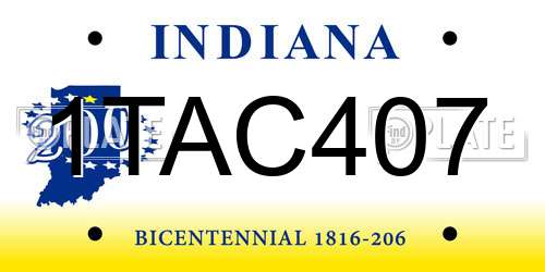 1TAC407 Indiana License Plate