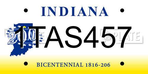 1TAS457 Indiana License Plate