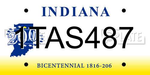 1TAS487 Indiana License Plate