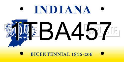 1TBA457 Indiana License Plate