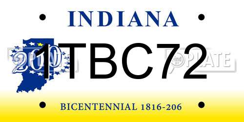 1TBC72 Indiana License Plate