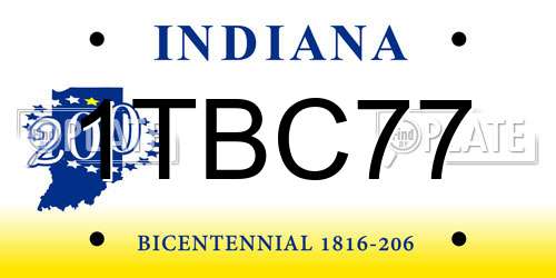 1TBC77 Indiana License Plate
