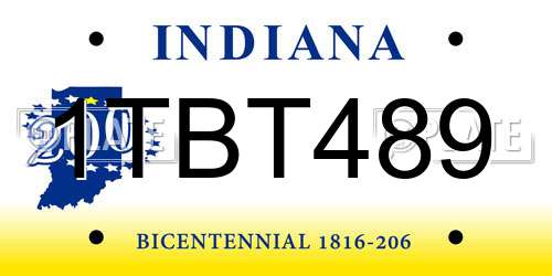 1TBT489 Indiana License Plate