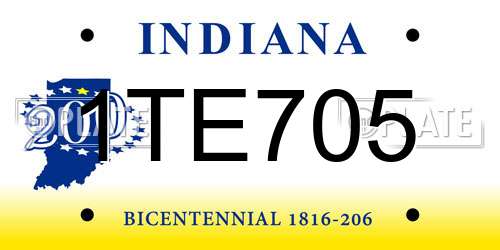 1TE705 Indiana License Plate