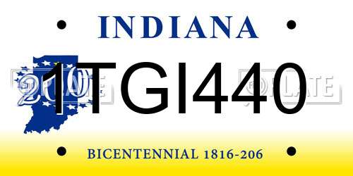 1TGI440 Indiana License Plate